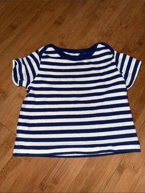 Baby Boden Navy & White Striped Short Sleeve Tee